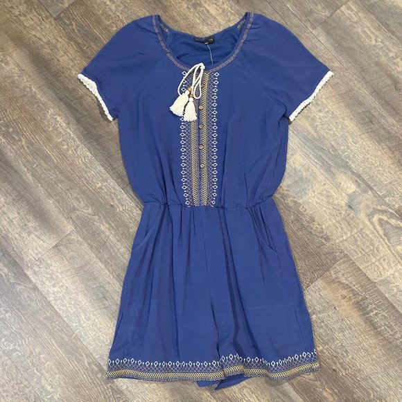 Spencer Jeremy Indigo Blue Romper Shorts, Size 4 - Picture 3 of 9